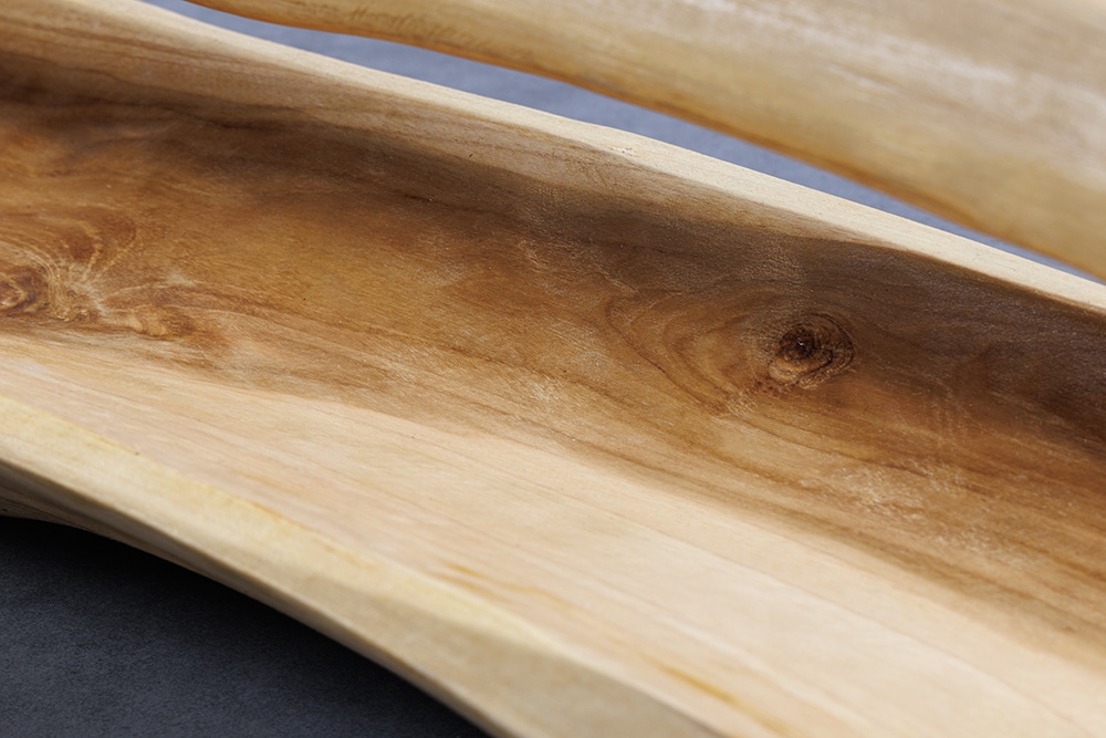 Massive Holzschale BALI 60cm Teakholz mit Griff natürliche Maserung