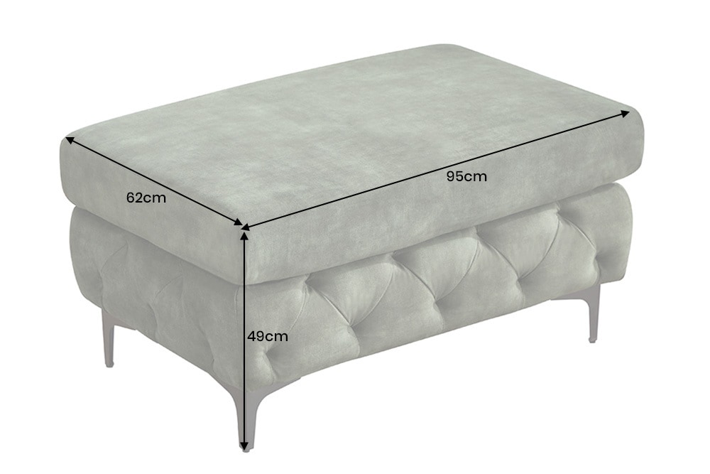 Chesterfield Sitzhocker MODERN BAROCK 95cm grün Samt Fußhocker