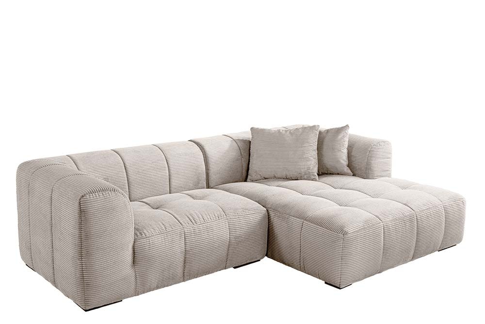 Modernes Sofa ZERO GRAVITY 240cm beige Cord 3-Sitzer Couch
