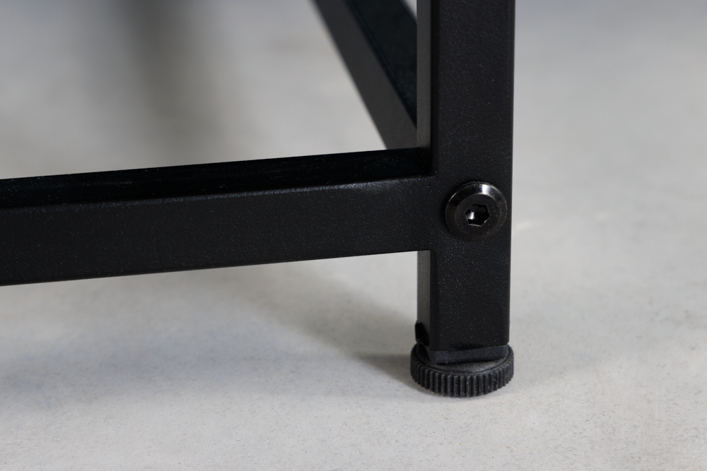 Moderner Couchtisch DURA STEEL 100cm schwarz Metall mit Ablagefach