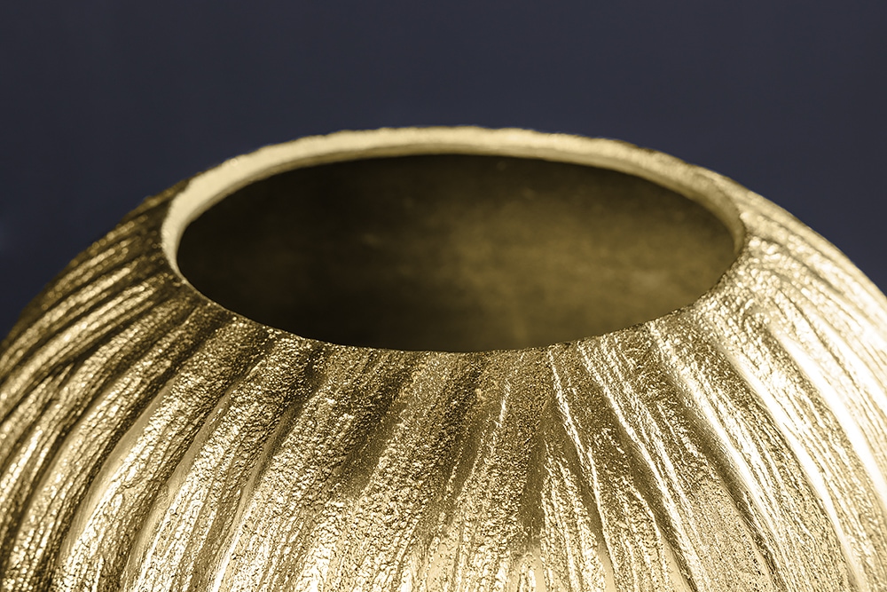 Handgefertigte Deko-Vase ELEGANCE 25cm gold antik Hammerschlag Design