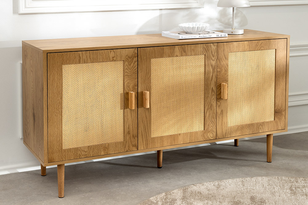 Design Sideboard VIENNA 120cm natur Wiener Geflecht Kommode