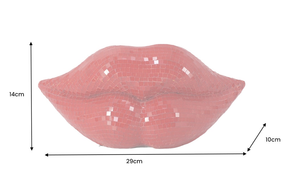 Glamouröse Deko-Figur DISCO LIP 30cm rot Glas-Mosaik-Design handmade