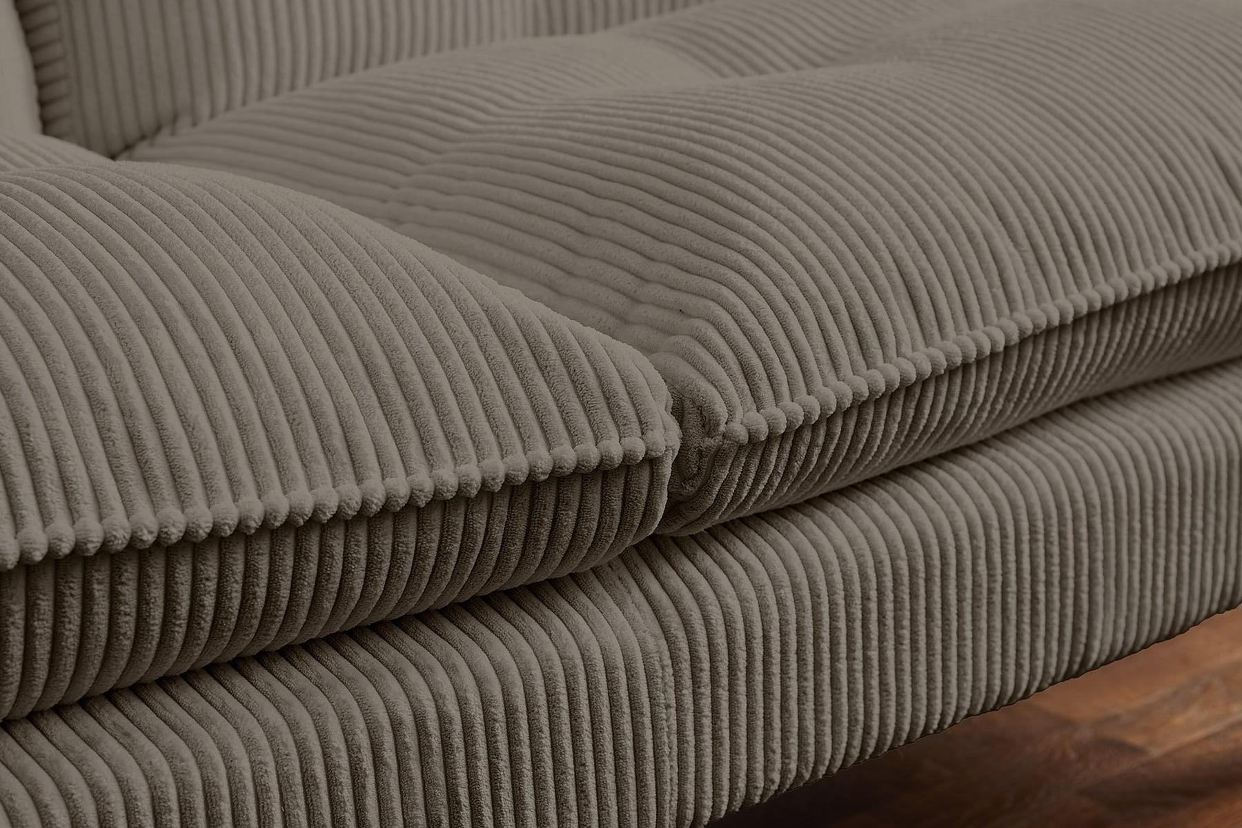 Modernes Schlafsofa COCOONING 190cm greige Cord 3-Sitzer Couch