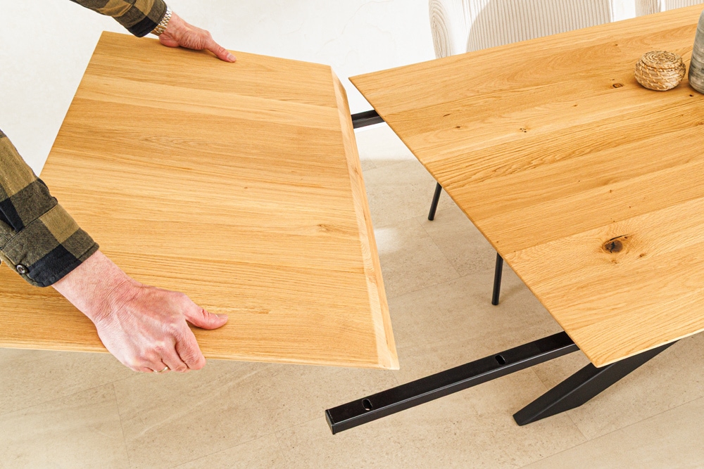 2er Set Ansteckplatten WILD OAK 50cm natur Wildeiche Verlängerung Schweizer Kante