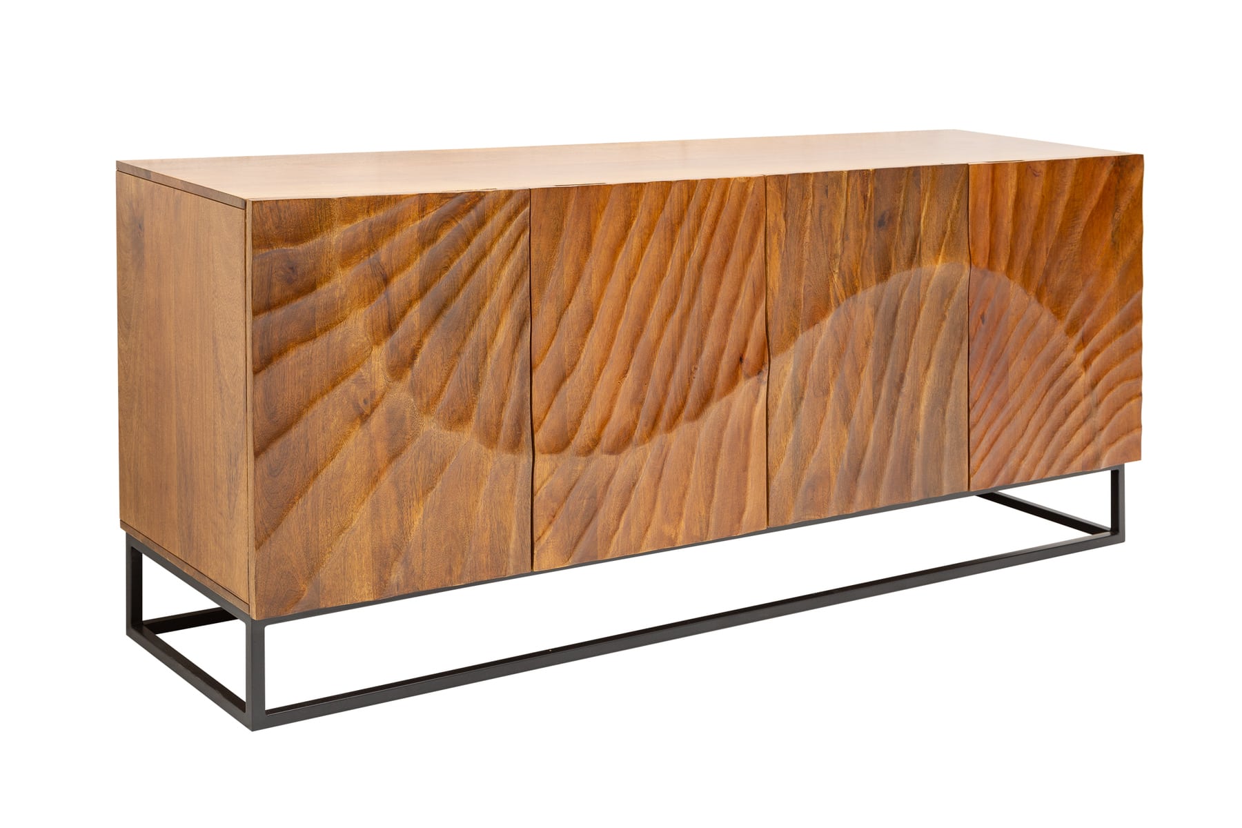 Massives Sideboard SCORPION 180cm braun Mangoholz aufwendige 3D Schnitzereien