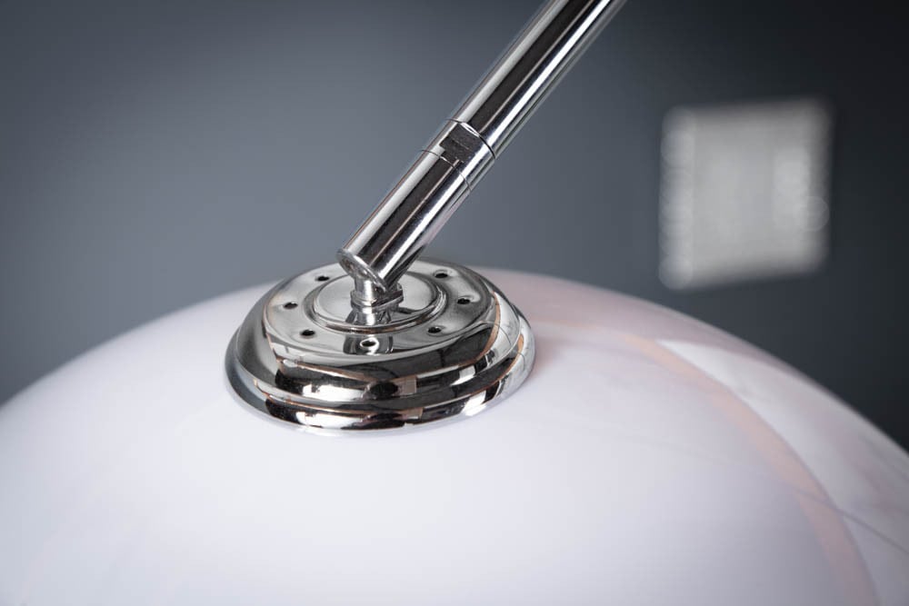 Ausziehbare Bogenlampe LOUNGE DEAL 175-205cm weiß Marmorfuß Stehlampe