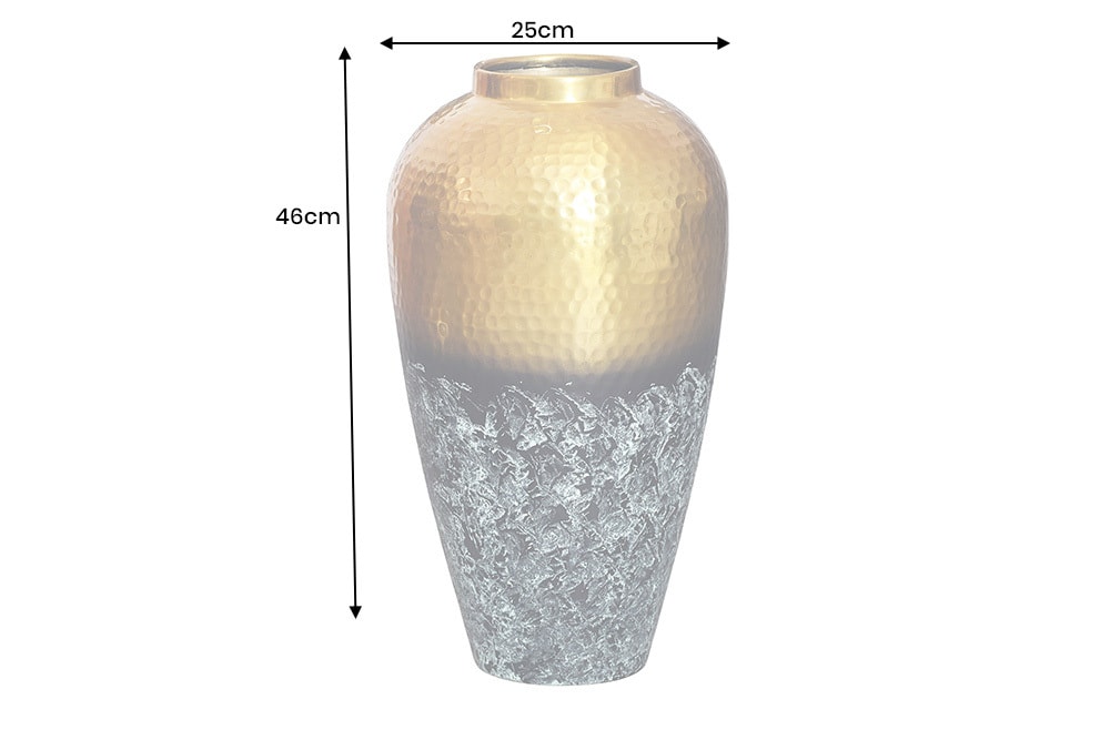 Handgefertigte Deko Vase ORIENT M 50cm gold Metall mit Patina Hammerschlag Design » Jetzt kaufen
