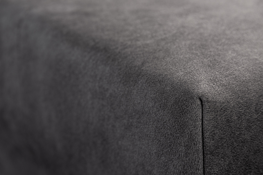 Moderne XXL Wohnlandschaft KENT 305cm grau Samt Bigsofa inkl. Hocker Federkern