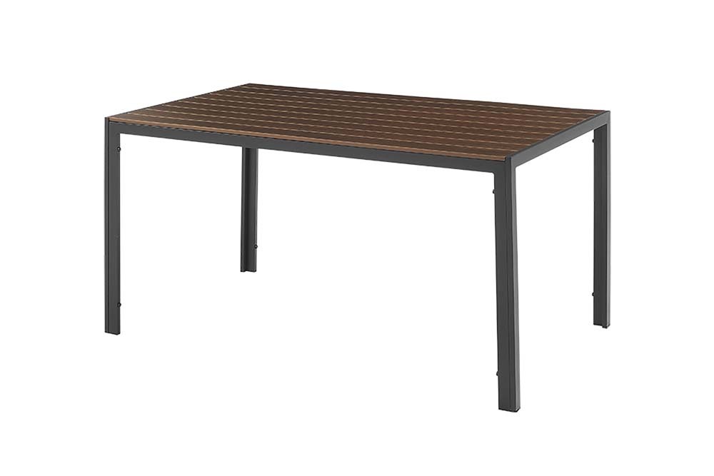 Moderner Gartentisch DESIGNO 150cm dunkelbraun schwarz Aluminium wetterfest
