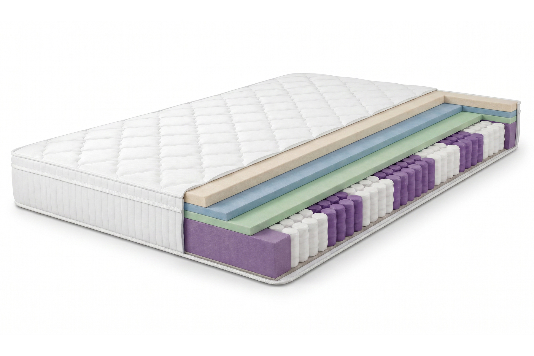 Ergonomische Boxspringmatratze CLOUD FLEX 180x200cm Tonnentaschenfederkern 7-Zonen