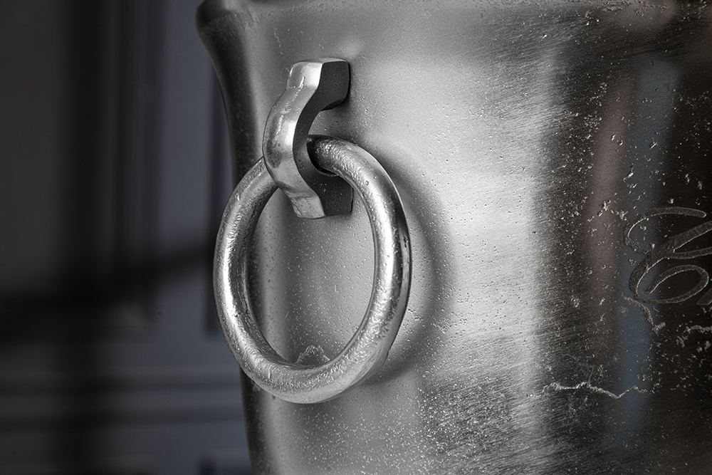 Eleganter Sektkühler CHAMPAGNE 40cm silber Flaschenkühler