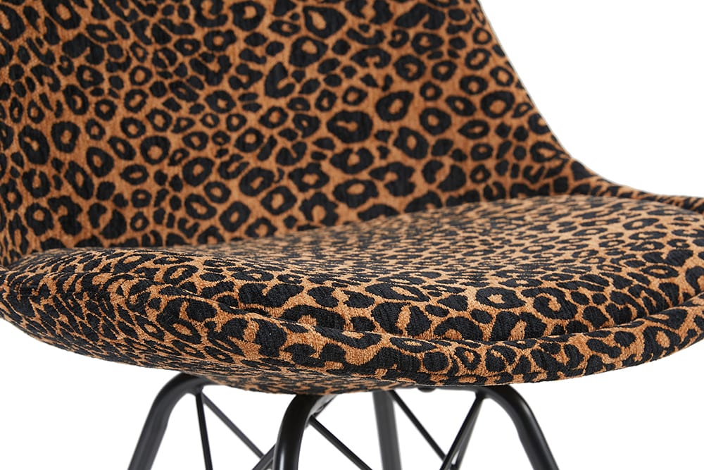 Design Stuhl SCANDINAVIA MEISTERSTÜCK braun schwarz Chenille schwarz Metallgestell