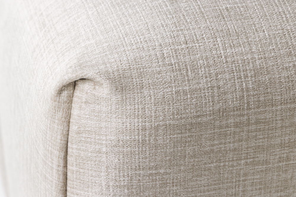 Moderner Hocker ROYAL 120cm greige Veloursstoff Federkern Sitzhocker