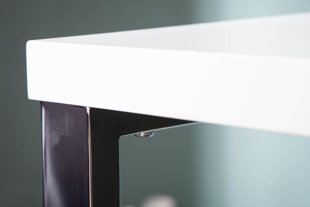 Moderner Schreibtisch WHITE DESK 140cm weiß Hochglanz Bürotisch