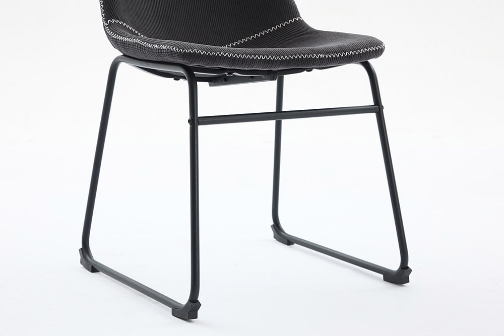 Industrial Design Stuhl DJANGO grau Cord mit Metallgestell
