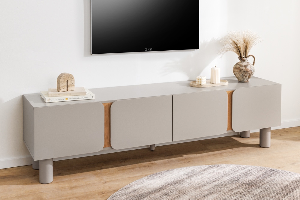 TV-Lowboard COSMO 180cm kaschmir beige Eiche Soft Close Stauraum