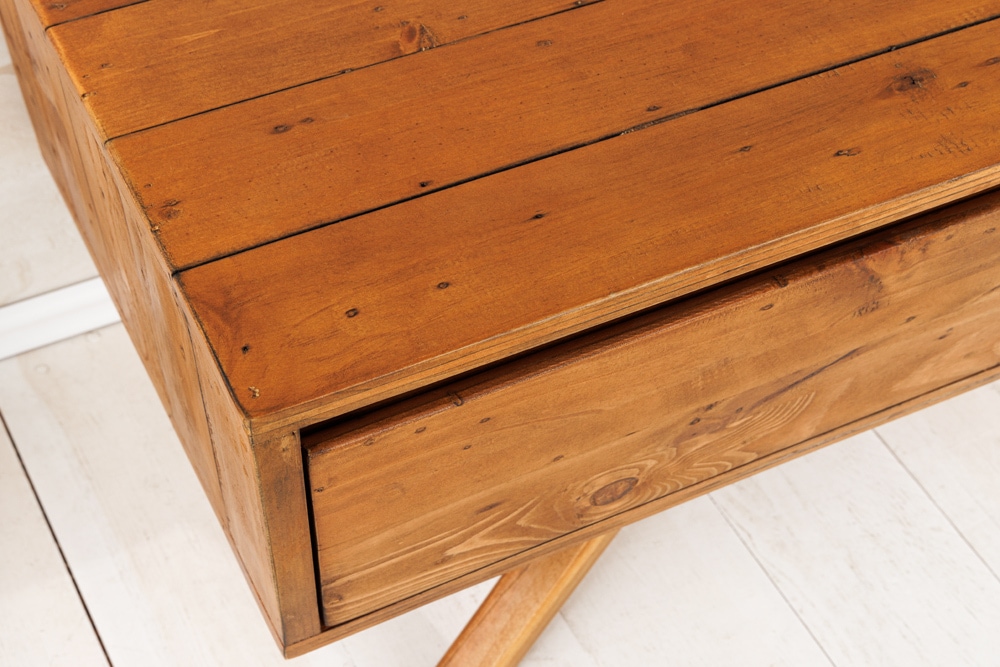 Massives TV-Board FINCA 180cm vintage braun recyceltes Pinienholz mit Schubladen