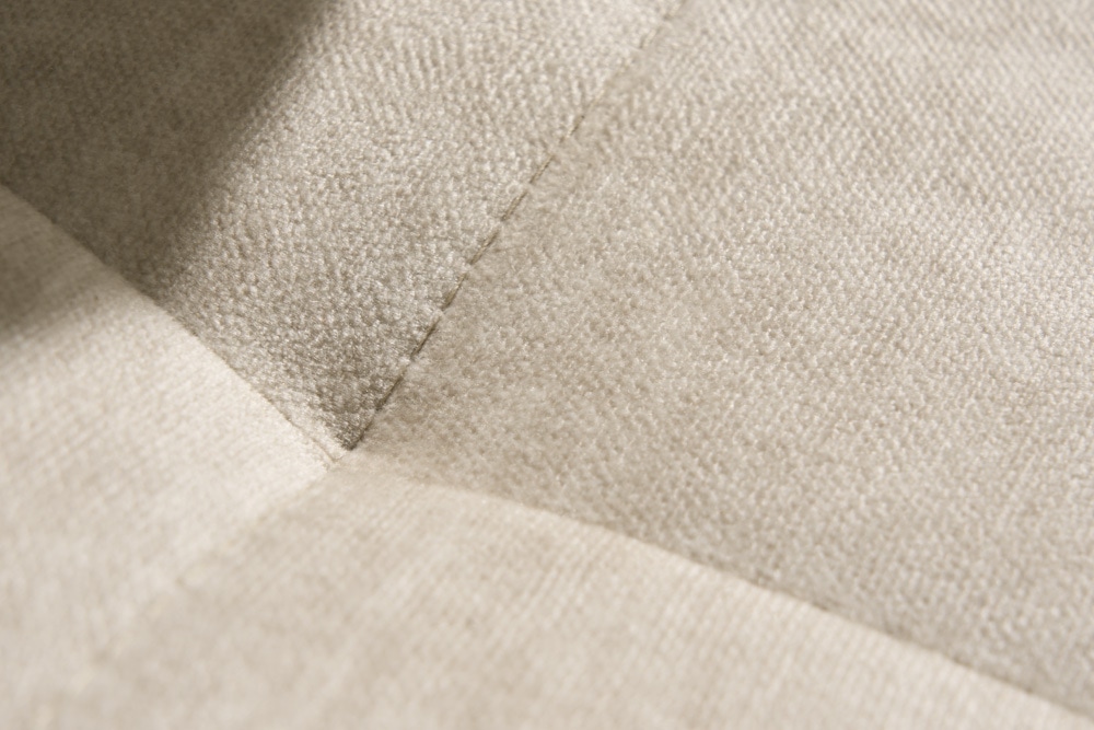 XXL Wohnlandschaft KENT 305cm champagner beige Vogue Velours Samt Federkern mit Hocker