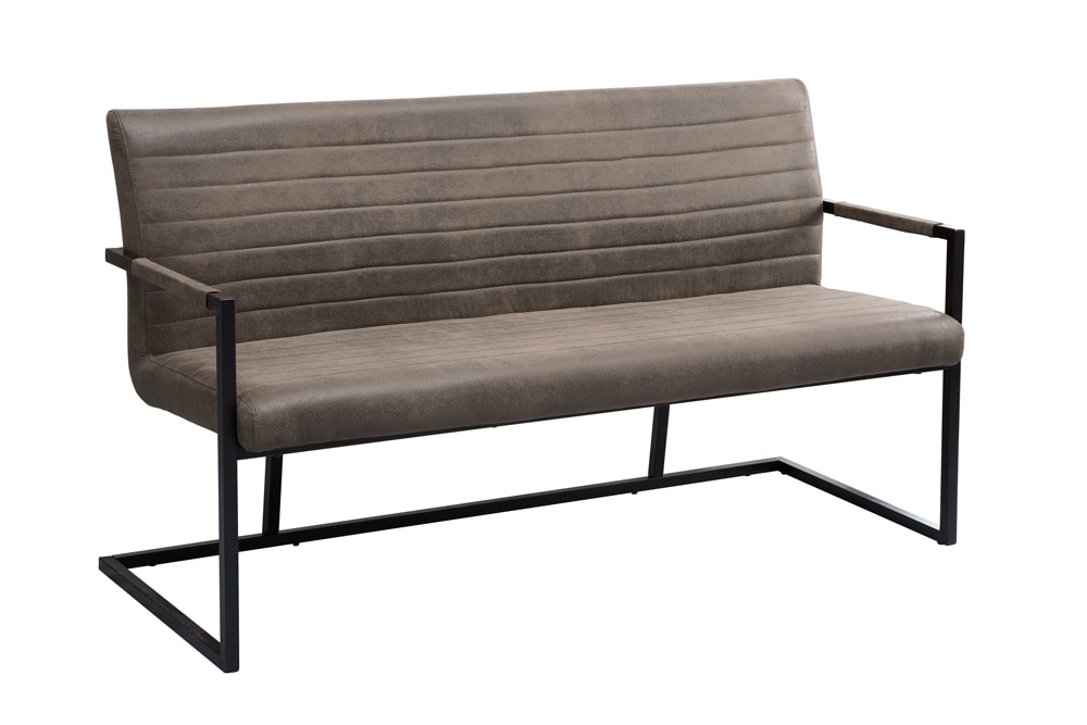 Industrial Freischwinger Bank LOFT 160cm taupe mit Armlehne