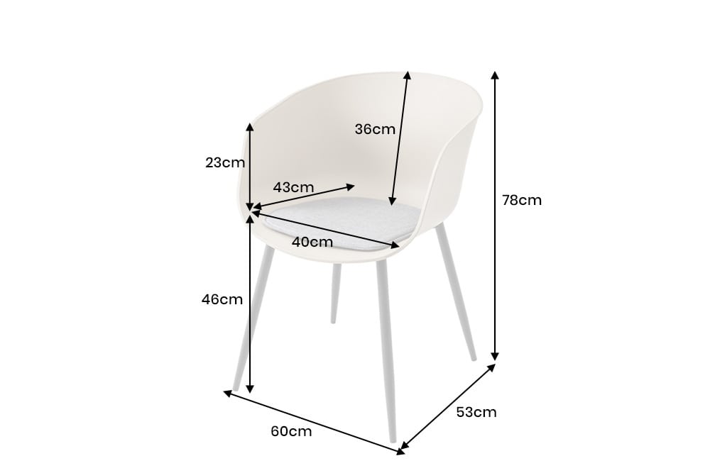 Moderner Stuhl DESIGNO schwarz Kunststoff Gartenstuhl mit Armlehnen Indoor Outdoor