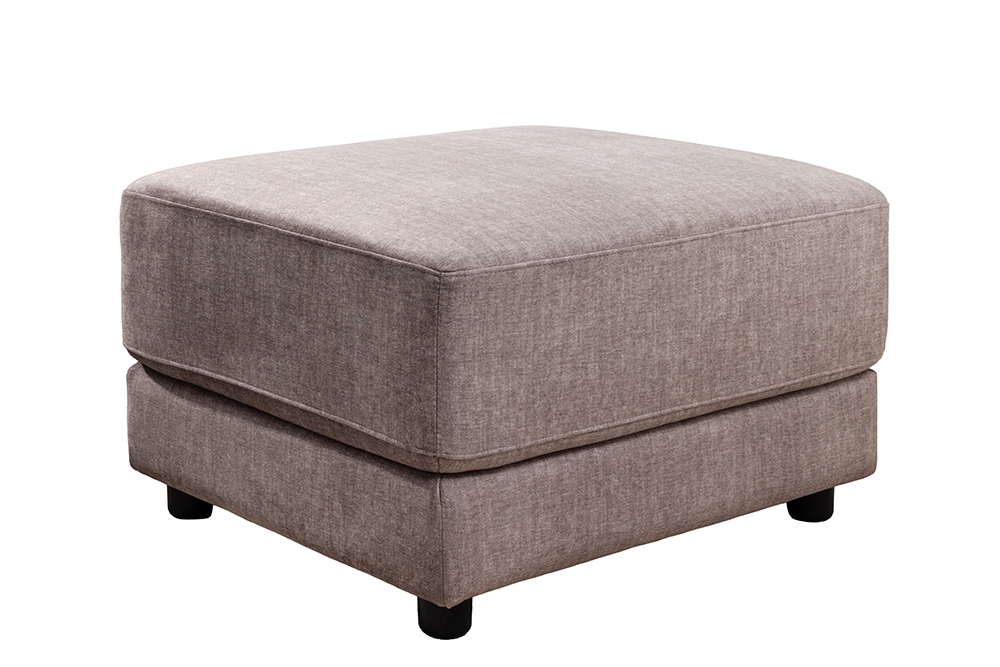 Moderner Hocker LOFT 75cm taupe Vogue Velours Samt Nosagfederung Taschenfederkern