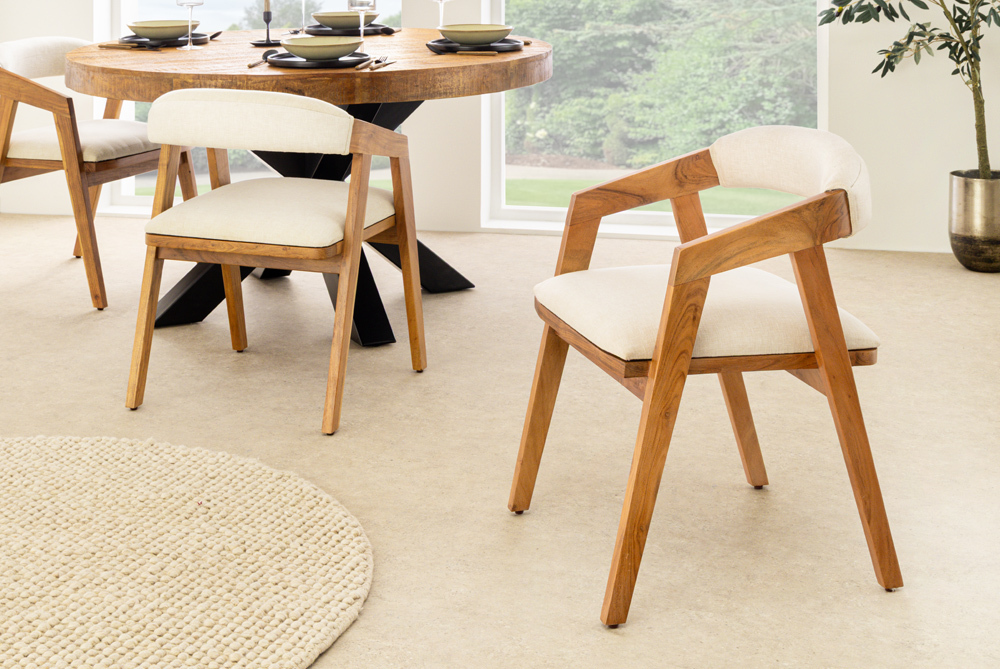 Design Stuhl MAMMUT beige natur massives Akazienholz honey finish Design Stuhl MAMMUT beige natur massives Akazienholz honey finish