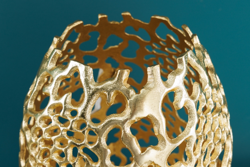 Filigrane Design Vase ABSTRACT LEAF gold 50cm Handarbeit