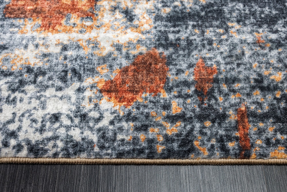 Design Teppich MODERN ART 230x160cm grau kupfer Kurzflor Indoor-Teppich