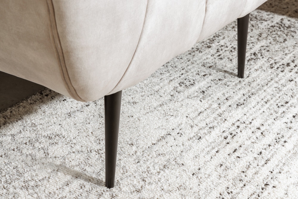 Retro Sessel NOBLESSE 105cm champagner beige Samt mit Ziersteppung