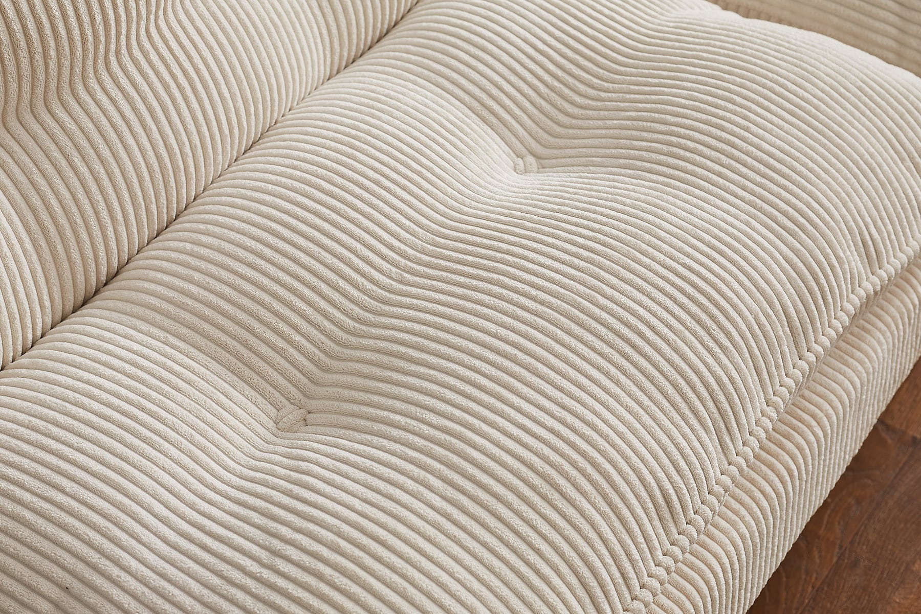 Modernes Schlafsofa COCOONING 190cm beige Cord 3-Sitzer Couch