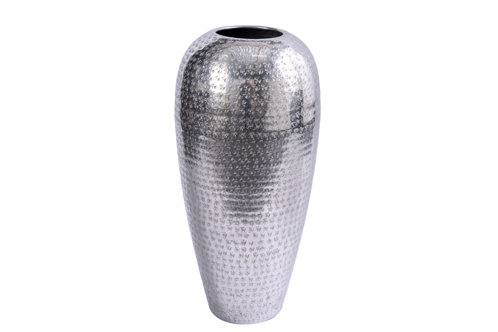 Elegante Vase ORIENTAL 50cm silber im Wild Hammerschlag Design