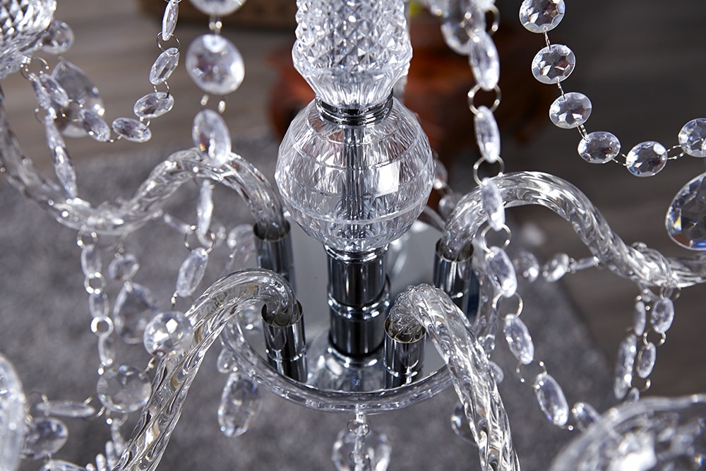 Eleganter Kronleuchter CRYSTAL 55cm klar Acryl 5-armig Lüster