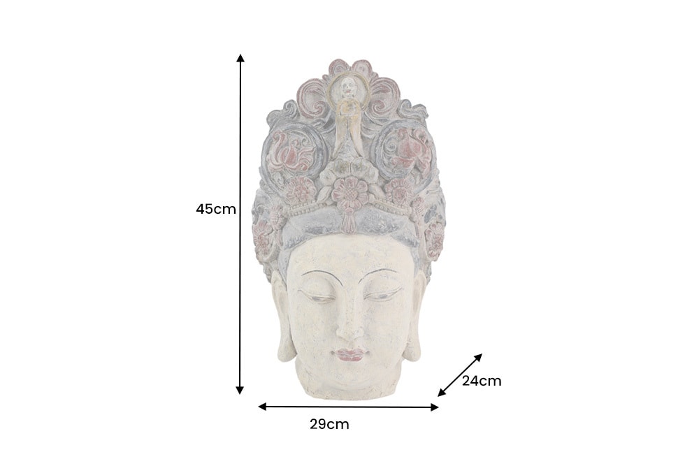 Figur BUDDHA HEAD 45cm mehrfarbig handmade Deko-Kopf Blumengöttin