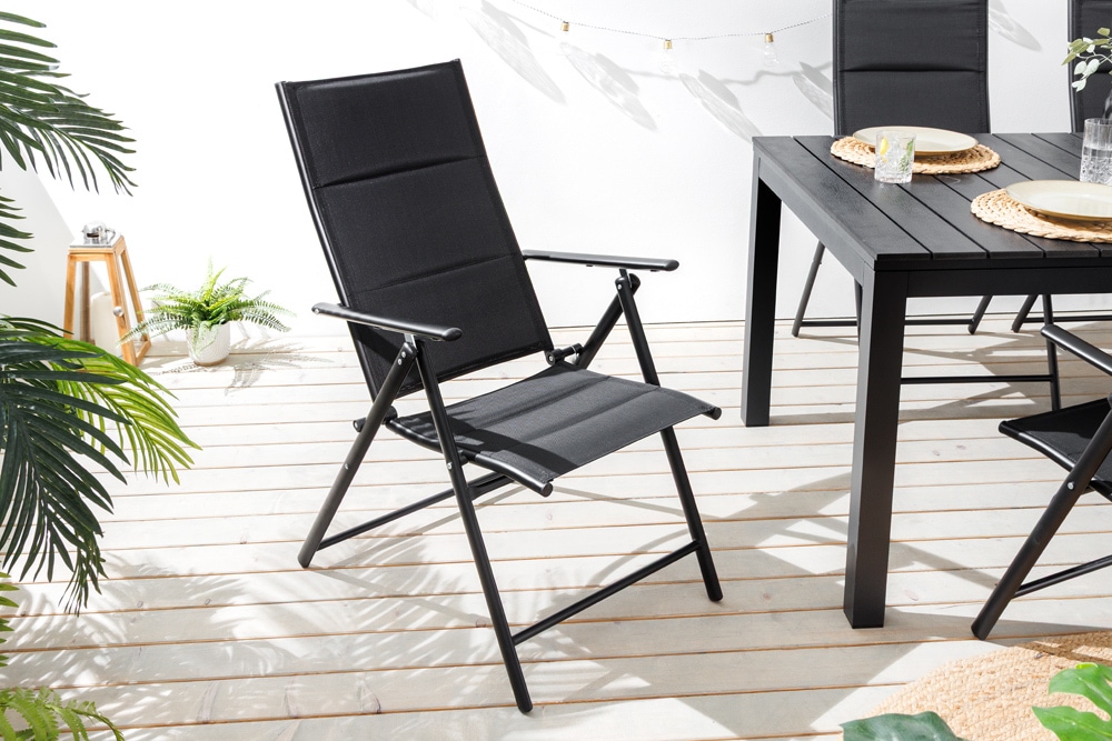 Outdoor Gartenstuhl COMFORT LINE anthrazit zusammenklappbar wetterfest Hochlehner