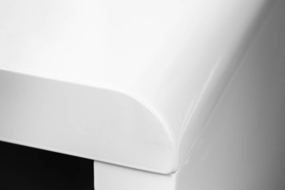 Design Schreibtisch FAST TRADE 120cm weiß Hochglanz Bürotisch