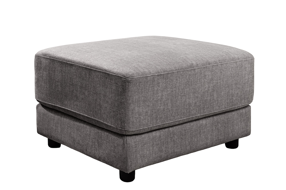Moderner Hocker LOFT 75cm grau Vogue Velours Samt Nosagfederung Taschenfederkern