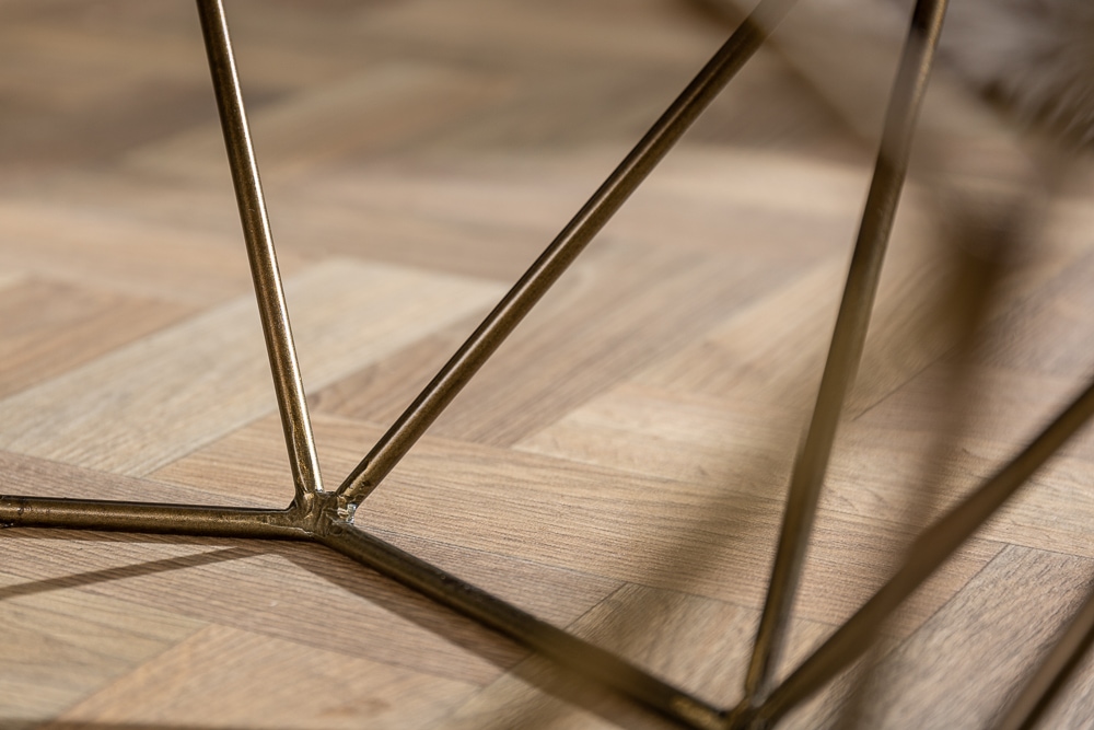 Eleganter Couchtisch DIAMOND 70cm grün messing mit Marmorplatte