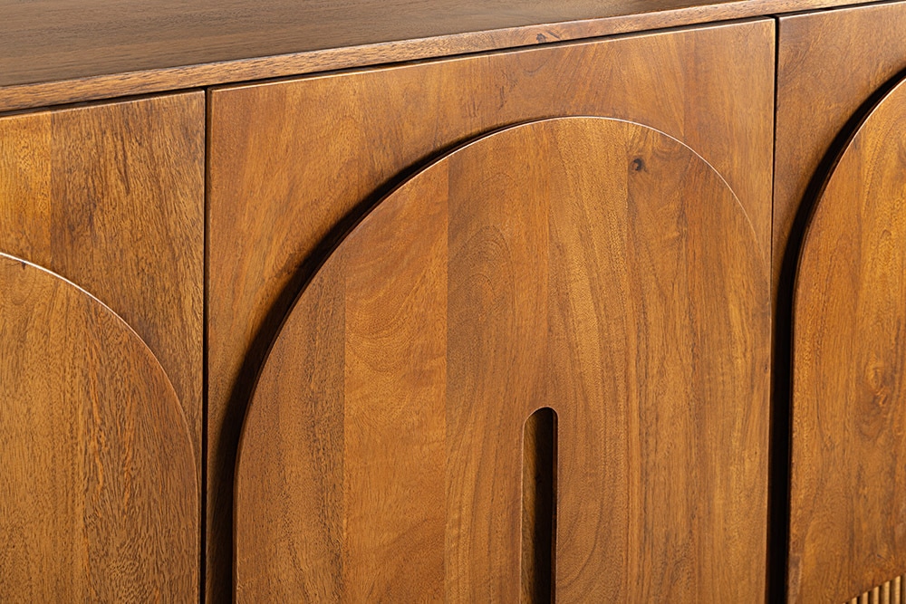 Design Sideboard ARCADIA 160cm braun Mangoholz mit Bogenfront