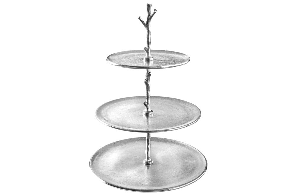 Design Etagere ABSTRACT 50cm silber mit drei Etagen
