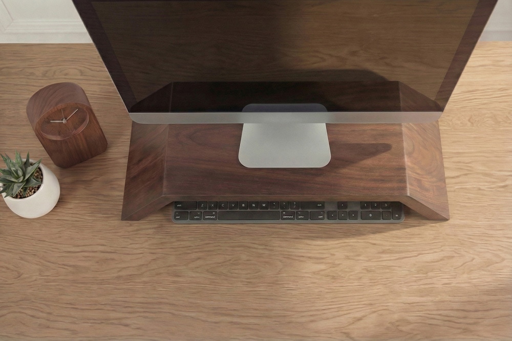 Massiver Monitorständer GATSBY 50cm braun Mangoholz Bildschirmständer Erhöhung