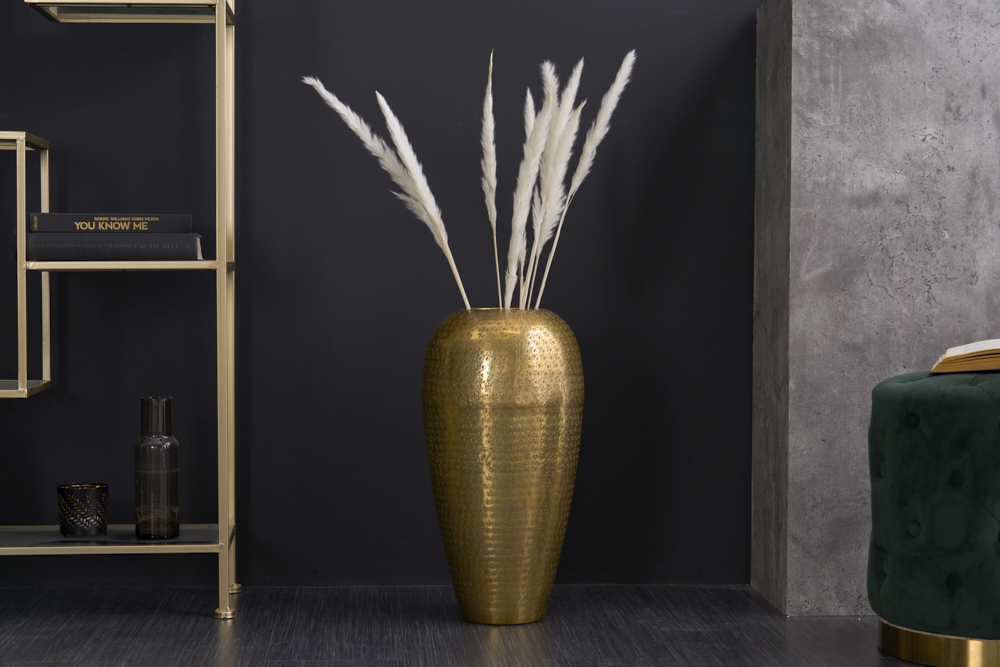 Elegante Vase ORIENTAL 50cm gold im Wild Hammerschlag Design