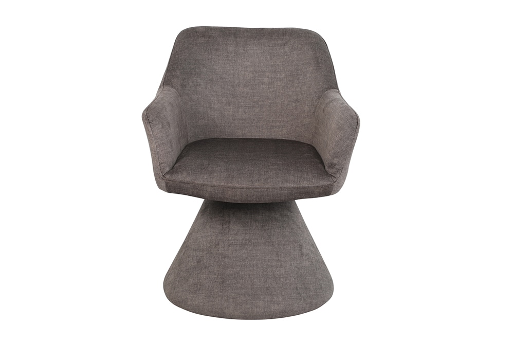 Drehbarer Stuhl AMBIENTO grau Vogue Velours Samt 180° mit Auto-Return Polsterstuhl