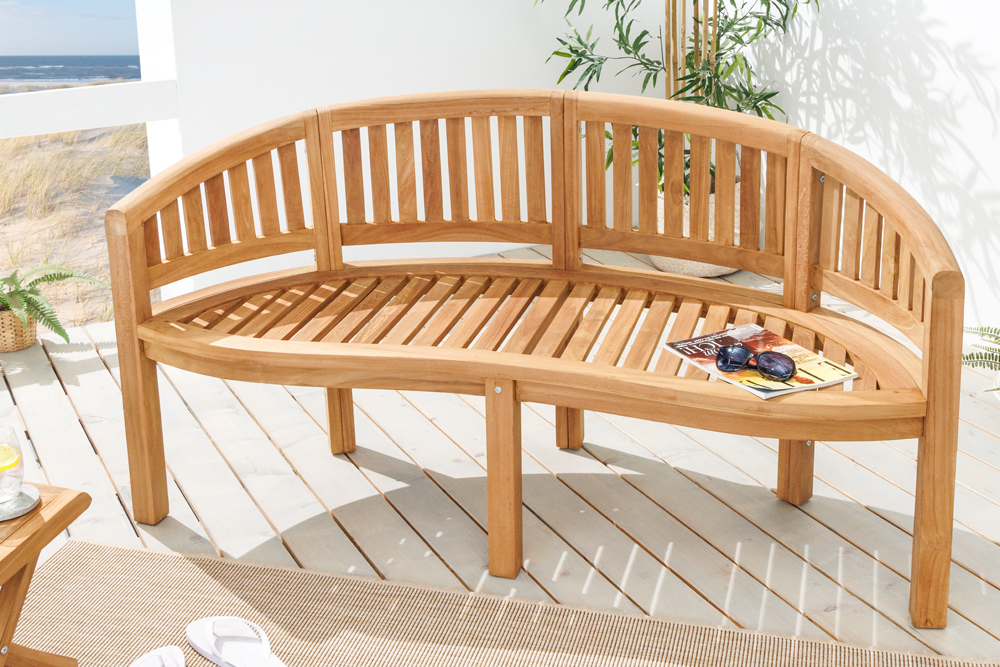 Massive Gartenbank XXL EMPIRE TEAK 150cm natur Teakholz