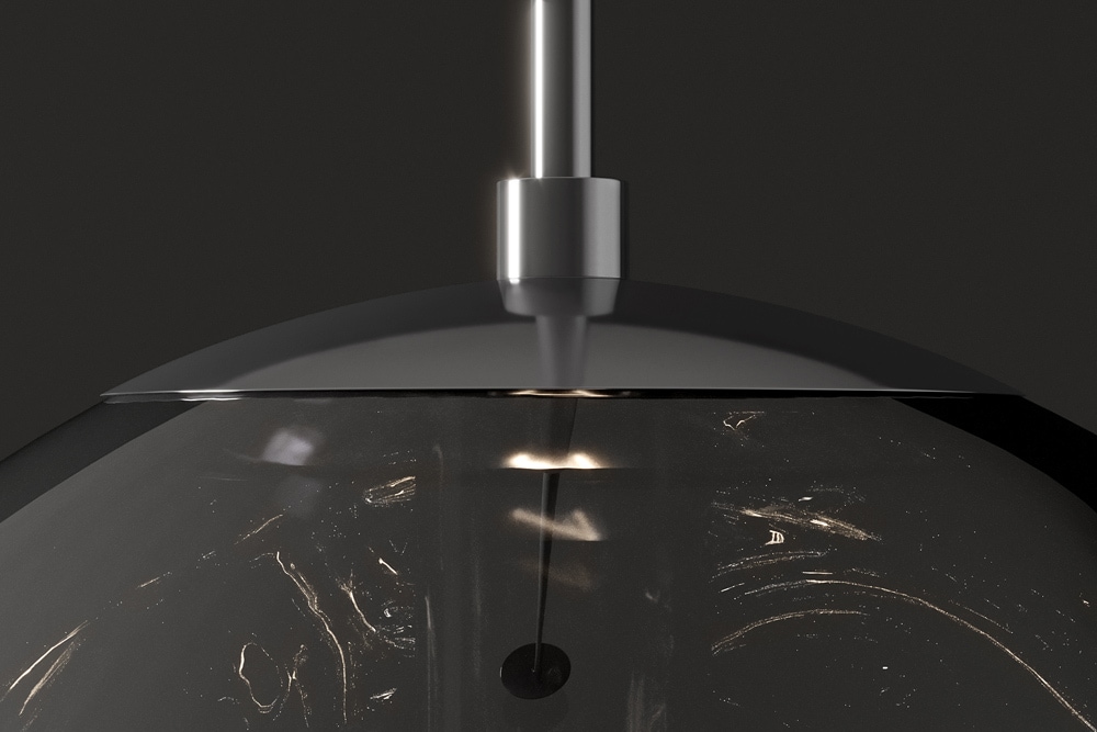 Runde Hängelampe LIQUID DIAMOND 35cm smoke Glas Stahl Kugelleuchte