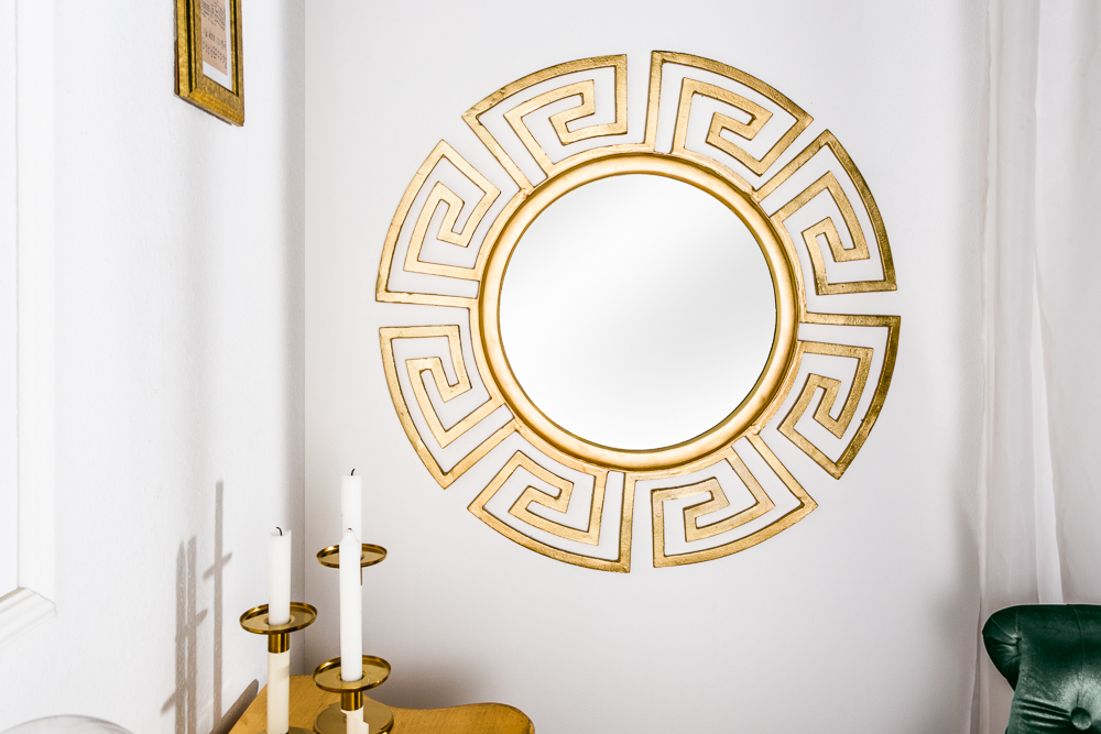 Glamouröser Design Spiegel EUPHORIA XL 85cm gold Wandspiegel Handarbeit aus Metall Glamouröser Design Spiegel EUPHORIA XL 85cm gold Wandspiegel Handarbeit aus Metall