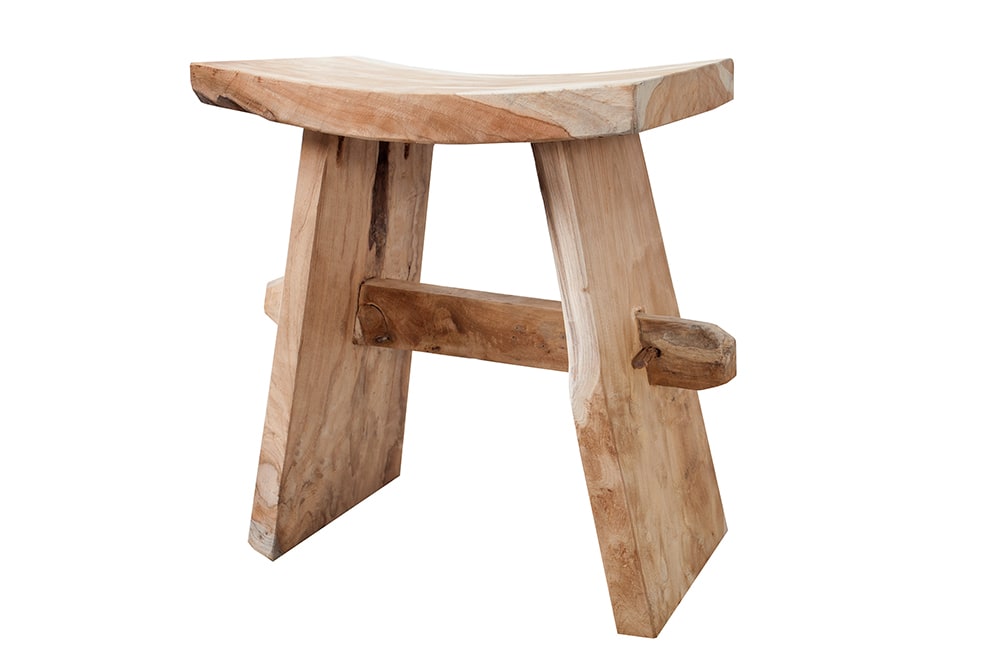 Massiver Hocker ZEN 40cm Teakholz Beistelltisch