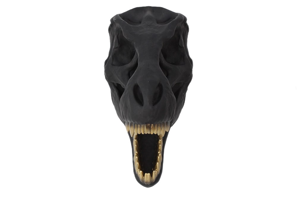 Extravagante Wanddekoration T-REX 40cm schwarz handmade Dinosaurier-Kopf