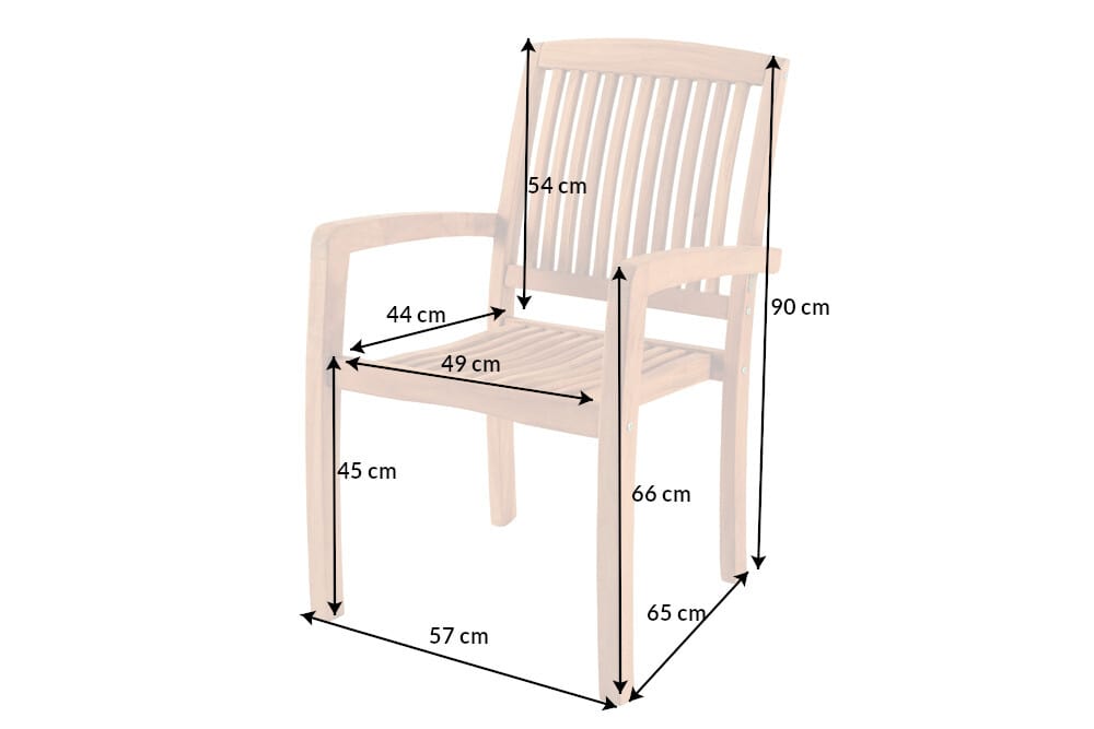 Massiver Gartenstuhl EMPIRE TEAK natur Teakholz stapelbar