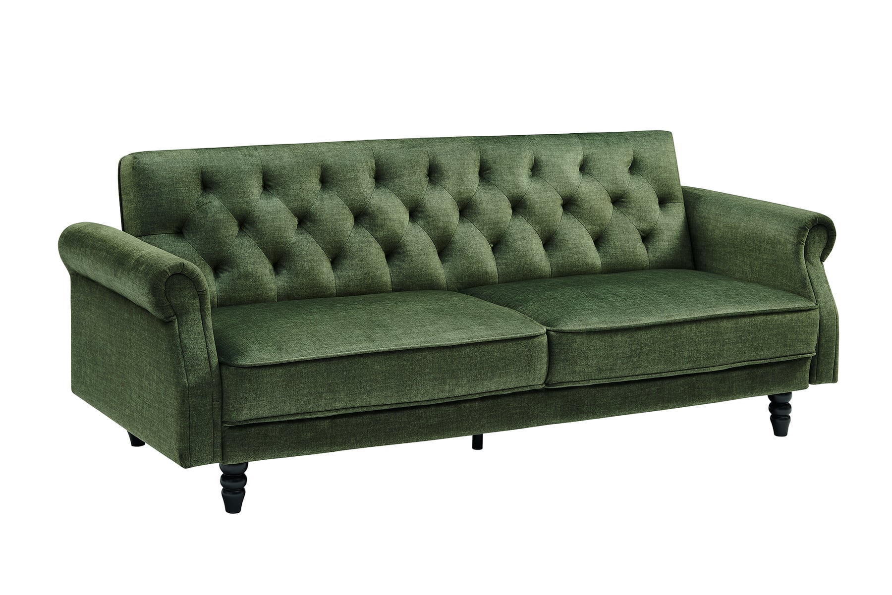Schlafsofa MAISON BELLE AFFAIRE 220cm moosgrün Vogue Seiden Samtstoff 3-Sitzer